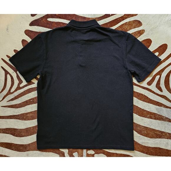 Versace Collection Polo Shirt Black Embroidered Short Sleeve Sz L - Picture 2 of 7